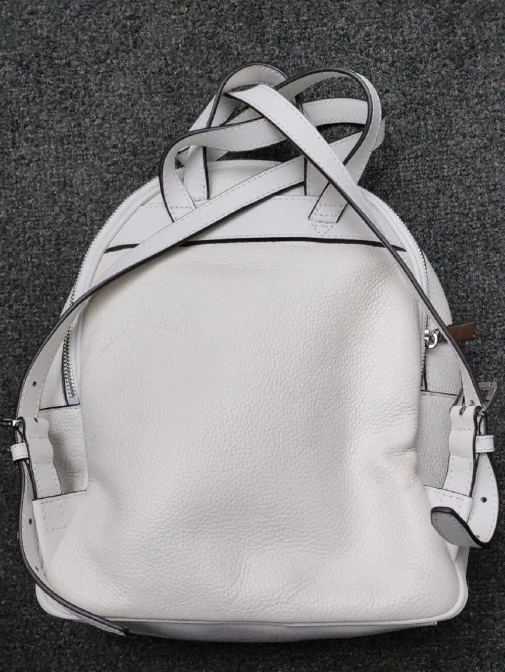 Michael Kors Optic White Pebbled Leather Backpack